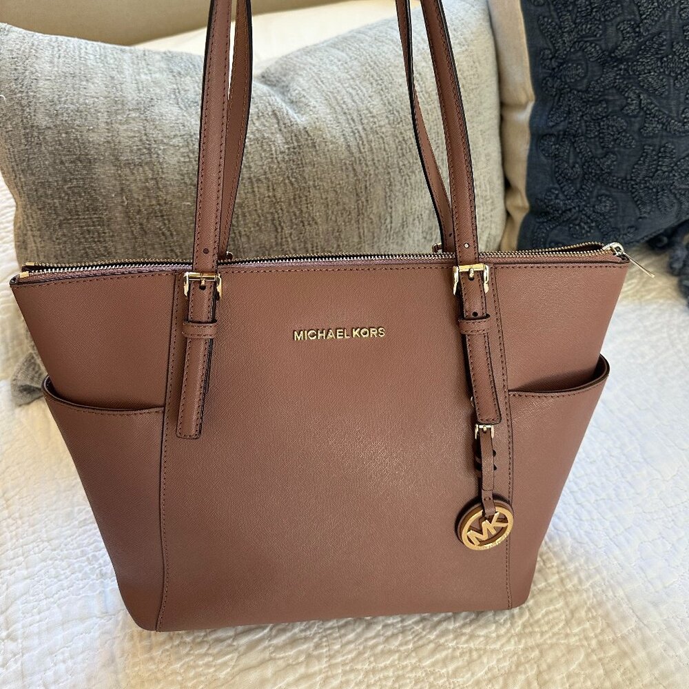 Michael Kors Leather Jet Set East West Top Zip Tote *Non Outlet*  Dusty Rose